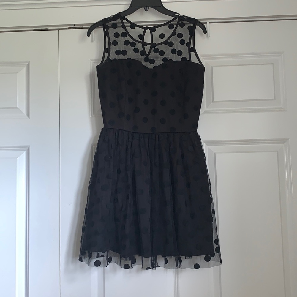 Anthropologie Polka Dot Illusion Neck Dress - Picture 1 of 6